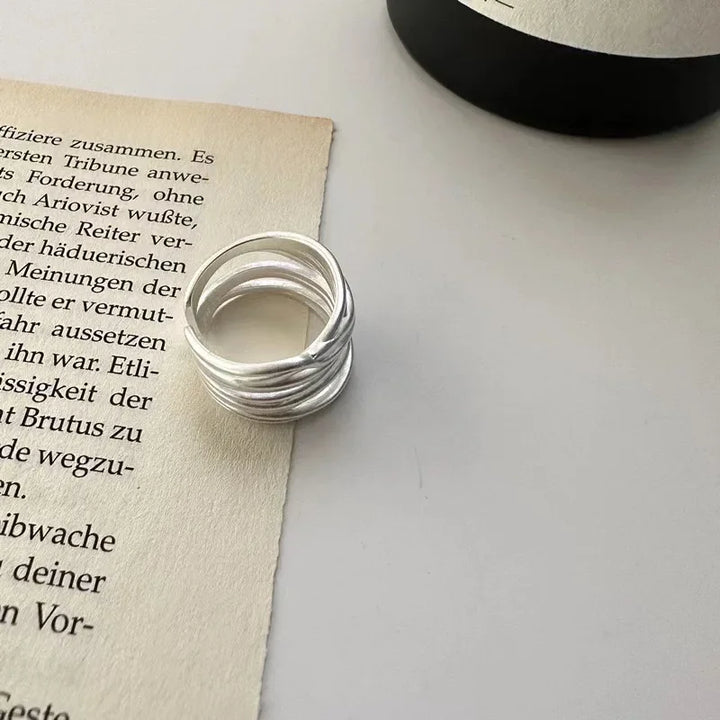Silver Adjustable Multi-Thread Ring